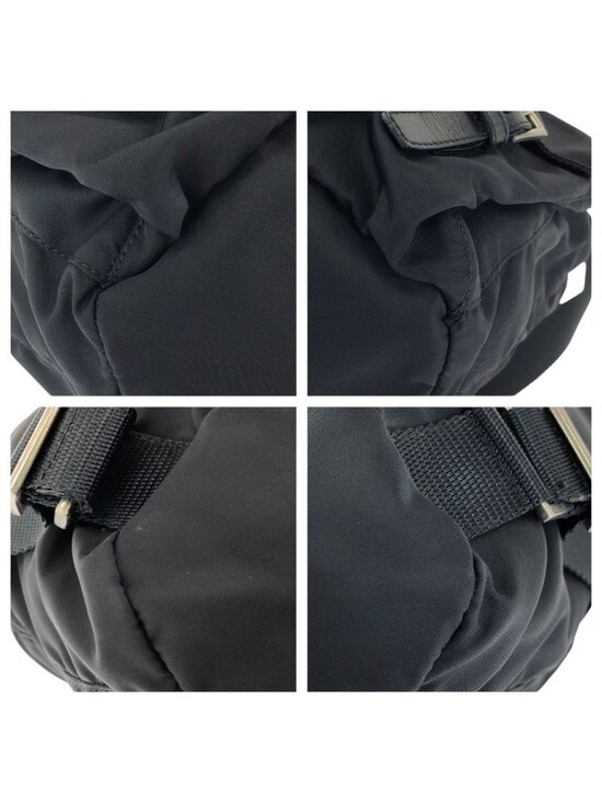Prada Tessuto Black Silver Nylon Leather Backpack main image 5